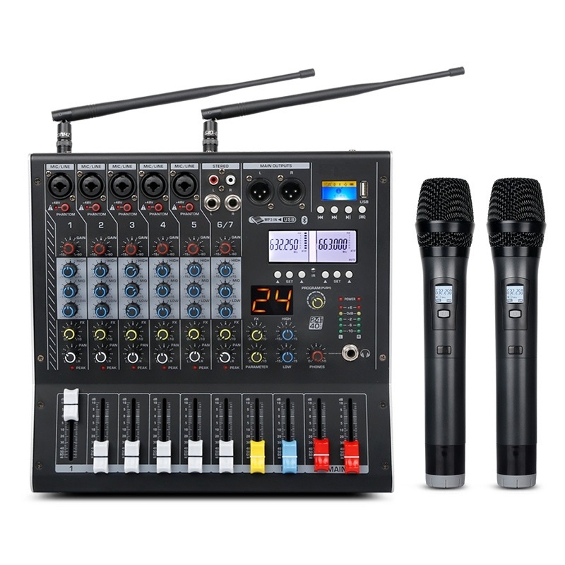 Bàn Trộn Âm Thanh Hỗ Trợ Micro Không Dây HUAIN HY‑D7MI – 2×350 W