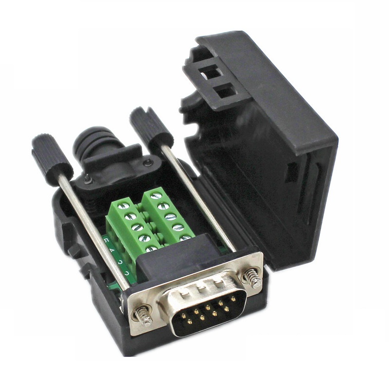 Đầu nối nam không hàn DB9 hai hàng 9 chân RS232/485 HUAIN HY-FCGCKT