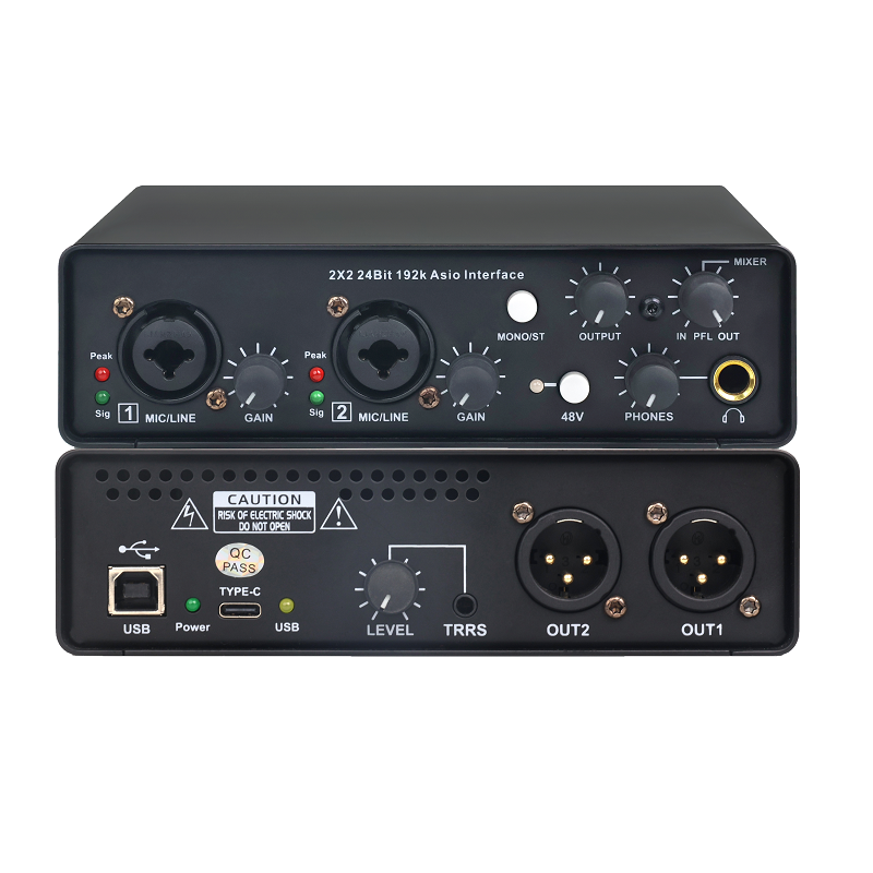 HUAIN HY-X22 - Card âm thanh rời Type-C sang USB, 2 kênh, không cần cài driver – Dành cho hội nghị truyền hình