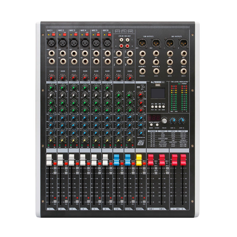 HUAIN HY-WM1002 – Bàn trộn âm thanh analog 10 kênh